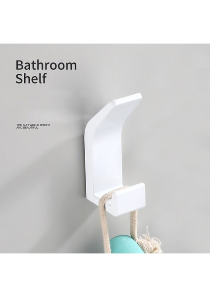 Beyaz 1 Adet Hiçbir Sondaj Çift Kanca Siyah Beyaz Havlu Kancası Banyo Elbise Ceket Askısı Yatak Odası Bornoz Askısı Oturma Odası Mutfak Aksesuarları (Yurt Dışından)