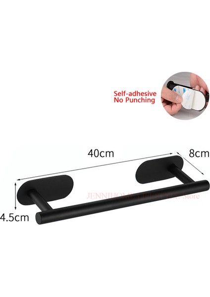 Havlu Askısı Siyah Altın Yapışkanlı Tuvalet Rulo Kağıt Tutucu Organizatör Duvara Montaj Depolama Standı Mutfak Banyo Doku Havluluk Paslanmaz (Yurt Dışından)