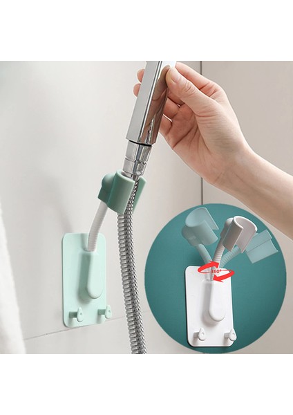 Yeşil Duş Tutucu Evrensel Ayarlanabilir Duş Braketi Kendinden Yapışkanlı 360° Duş Başlığı Tutucu Banyo Aksesuarları Için Duvara Montaj (Yurt Dışından)