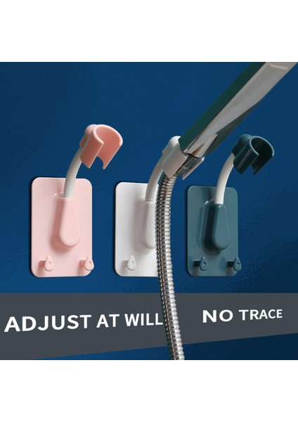 Pembe Duvara Montaj Duş Başlığı Tutucu Duş Montaj Braketleri Ayarlanabilir Kendinden Yapışkanlı 1 Adet Duş Başlığı Braketi Banyo Aksesuarları (Yurt Dışından) fırsatları