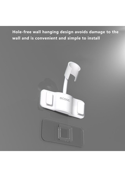 D Gri 360° Duş Başlığı Tutucu Ayarlanabilir Kendinden Yapışkanlı Duş Başlığı Braketi Duvara Montaj Spa Banyo Evrensel Abs (Yurt Dışından) fiyatları