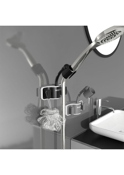 D Gri 360° Duş Başlığı Tutucu Ayarlanabilir Kendinden Yapışkanlı Duş Başlığı Braketi Duvara Montaj Spa Banyo Evrensel Abs (Yurt Dışından) indirimleri