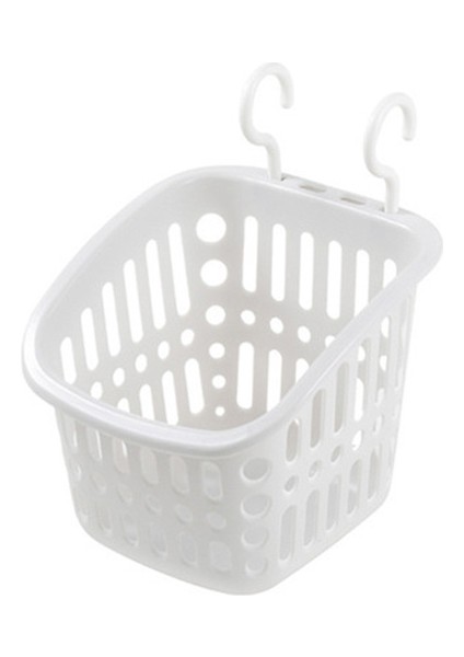 Küçük Beyaz Asılabilir Depolama Sepeti Banyo Asılı Sepetler Ev Plastik Mutfak Banyo Duş Depolama Duvar Asılı Sepet (Yurt Dışından)