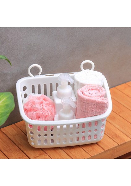 Küçük Beyaz Asılabilir Depolama Sepeti Banyo Asılı Sepetler Ev Plastik Mutfak Banyo Duş Depolama Duvar Asılı Sepet (Yurt Dışından) modelleri