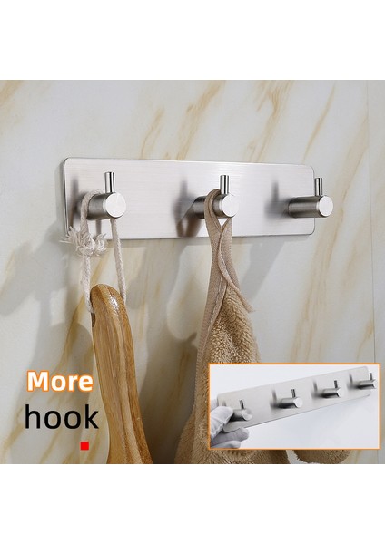 Bir SUS304 Siyah Bornoz Askısı Paslanmaz Çelik Kendinden Yapışkanlı Duvar Palto Askılık Portmanto Anahtar Tutucu Havlu Elbise Askısı Banyo Mutfak Depolama Için (Yurt Dışından)