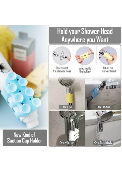 Mavi 1 Adet Duş Başlığı Tutucu Yeniden Kullanılabilir Yumruksuz Duş Vantuz Tutucu Banyo Duvar Raf Standı Banyo Malzemeleri Aksesuarları (Yurt Dışından) fiyatları