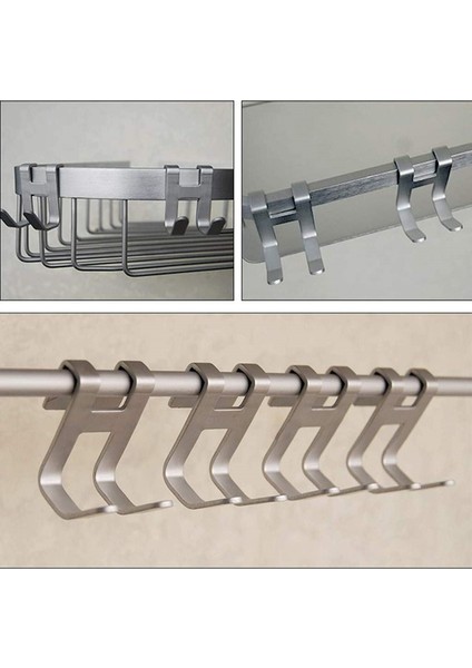 U Şekli-1 H Şekli Uzay Alüminyum Kapı Kanca Asılı Banyo Mutfak Depolama Rafı Duş Havlu Askısı Sofra Organize Donanım Tutucu (Yurt Dışından) fırsatları