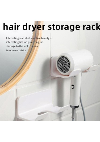 Siyah Banyo Duvara Monte Saç Kurutma Makinesi Tutucu Depolama Rafı Kendinden Yapışkanlı Plastik Ev Tuvalet Organizasyon Rafları (Yurt Dışından)