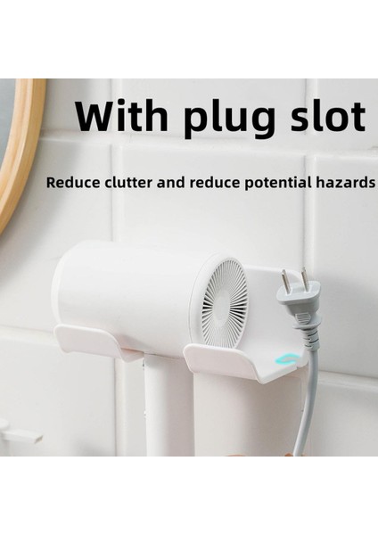Siyah Banyo Duvara Monte Saç Kurutma Makinesi Tutucu Depolama Rafı Kendinden Yapışkanlı Plastik Ev Tuvalet Organizasyon Rafları (Yurt Dışından)