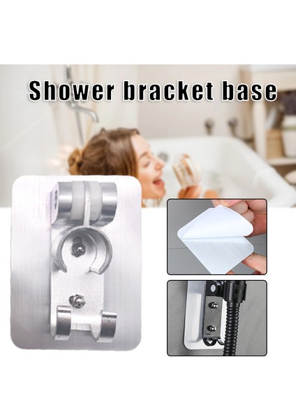 Çift Kancalı Siyah Alüminyum Duş Tutucu Ayarlanabilir Punch-Free Banyo Duş Başlığı Braketi Kolay Kurulum GRSA889 (Yurt Dışından)