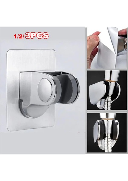 Gümüş 2 Adet 2 Adet Ayarlanabilir Duş Başlığı Tutucu Braketi Banyo Duvara Monte Tutucu Sabit Taban Yüksek Kaliteli Banyo Duş Başlığı Aksesuarları (Yurt Dışından)