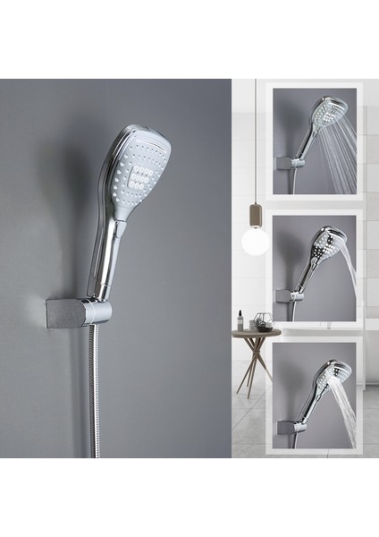 Sadece Braket Şelale El Duş Başlığı ile 1.5 M Uzun Hortum Duş Banyo Için Abs Plastik Tutucu Seti Duvara Monte El Duşu Krom (Yurt Dışından)