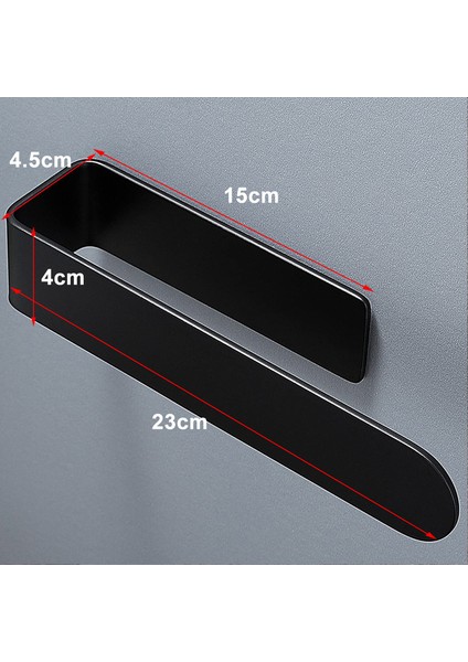 Siyah 23 cm El Havlusu Tutucu El Havlusu Halkası Kendinden Yapışkanlı Banyo Mutfak Havlusu Bar Duvara Sopa Sus 304 Paslanmaz Çelik Mat Siyah (Yurt Dışından)
