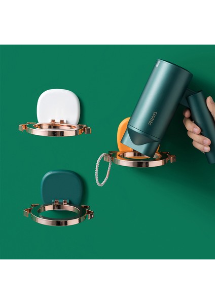 Koyu Yeşil Saç Kurutma Makinesi Rafı Abs Pp Malzeme Yaratıcı Yapışkanlı Yapıştırma Delikli Çok Fonksiyonlu Katlanır Raf Banyo Tuvalet Için (Yurt Dışından)