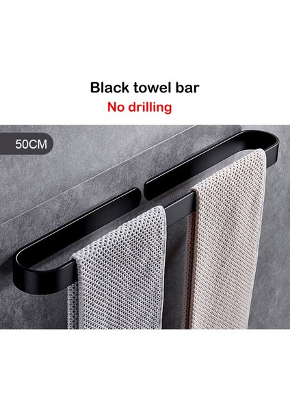 Siyah 40 cm Kalınlaşmak Havlu Askısı Rafları Punch- Siyah Banyo Havlu Raf Askı Banyo Havlusu Direği Terlik Raf Tutucu Banyo Aksesuarları (Yurt Dışından) modelleri