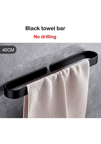 Siyah 40 cm Kalınlaşmak Havlu Askısı Rafları Punch- Siyah Banyo Havlu Raf Askı Banyo Havlusu Direği Terlik Raf Tutucu Banyo Aksesuarları (Yurt Dışından) indirimleri