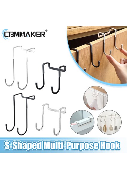 1pc-Uzun-Gümüş S-Şekilli Çok Amaçlı Kanca 304 Paslanmaz Çelik Dolap Kapı Kancası Havlu Askısı Şapka Tutucu Kıyafet Dolabı Rafı Mutfak Banyo (Yurt Dışından) fiyatları