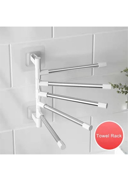 3 Çubuk Banyo Araçları Yumruksuz Duvara Monte Döner Havlu Banyo Havlusu Askısı Uzay Alüminyum Çok Katmanlı Asılı Çubuk Rafı Otel Spor Salonu Için (Yurt Dışından)