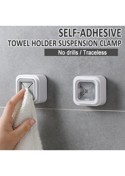 Temizle Yaratıcı Yumruksuz Havlu Askısı Mutfak Malzemeleri Bez Fiş Ev Plastik Bulaşık Havlusu Temizlenmiş Yapışkanlı Bez Bulaşık Bezi Kanca Askı (Yurt Dışından)
