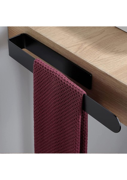 Siyah 37 cm El Havlusu Tutucu El Havlusu Halkası Kendinden Yapışkanlı Banyo Mutfak Havlusu Bar Duvara Sopa Sus 304 Paslanmaz Çelik Mat Siyah (Yurt Dışından) modelleri