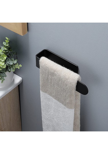 Siyah 37 cm El Havlusu Tutucu El Havlusu Halkası Kendinden Yapışkanlı Banyo Mutfak Havlusu Bar Duvara Sopa Sus 304 Paslanmaz Çelik Mat Siyah (Yurt Dışından) fırsatları