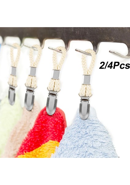 4 Adet 2/4 Adet Örgülü Pamuk Döngü Asılı Klip Metal Kelepçe ile Ev Taşınabilir Elbise Askısı Havlu Klipsi Banyo Mutfak Aksesuarları (Yurt Dışından) modelleri