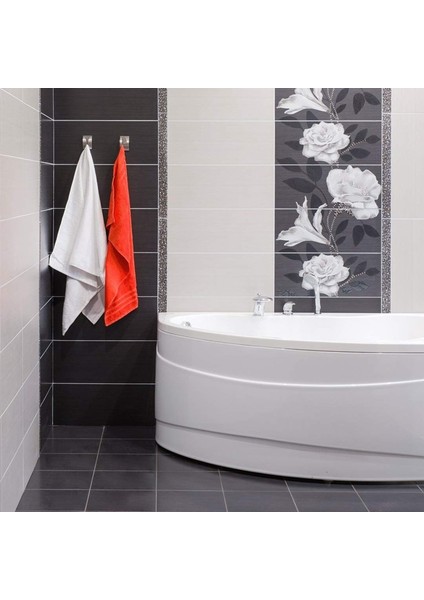 Gümüş Nokta Güçlü Kendinden Yapışkanlı Havlu Askısı Paslanmaz Çelik Yarı Dairesel Duvar Yaratıcı Duvara Monte Banyo Havlu Klipsini Önlemek Için (Yurt Dışından) modelleri