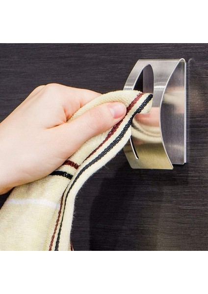 Gümüş Nokta Güçlü Kendinden Yapışkanlı Havlu Askısı Paslanmaz Çelik Yarı Dairesel Duvar Yaratıcı Duvara Monte Banyo Havlu Klipsini Önlemek Için (Yurt Dışından) fırsatları
