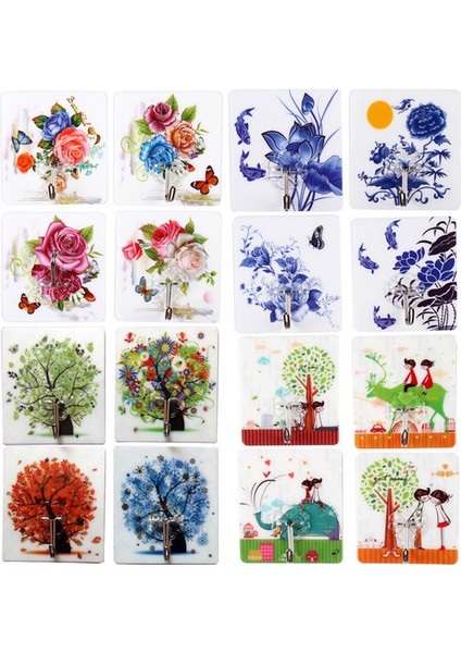 Rastgele Desenli Yumruksuz Yapışkanlı Kancalar Çeşitli Desenler Güçlü Traceless Kancalar Mutfak Banyo Yemek Yatak Odası Yatak Odası Ev Depolama (Yurt Dışından)