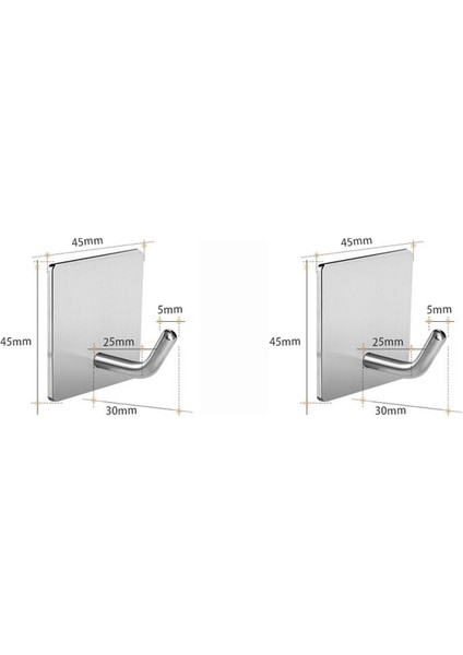 2 Adet Kanca D Yapışkanlı Duvar Kancaları Paslanmaz Çelik Mutfak Düzenleyici Çok Fonksiyonlu Depolama Giysi Rafı Banyo Kancaları Güçlü Anahtar Tutucu (Yurt Dışından)