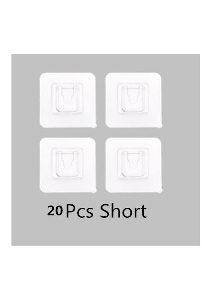 20 Adet Kısa Banyo Duvar Kanca Raf Etiket Duvar Rafı Için Su Geçirmez Mutfak Yapışkanlı Askı Şeffaf Yapışkanlı Kanca Banyo Aksesuarları (Yurt Dışından)