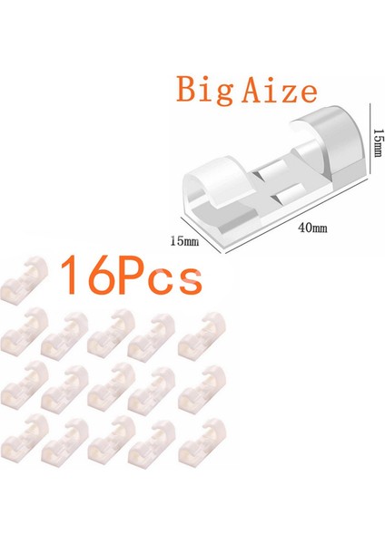 Büyük Beyaz 16/20 Adet Kablo Klipsi Organizatör Bırakma Teli Tutucu Kablo Yönetimi Kendinden Yapışkanlı Kablo Yöneticisi Sabit Kelepçe Tel Sarıcı (Yurt Dışından)