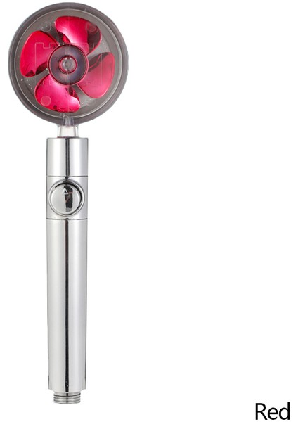 Kırmızı Yüksek Basınçlı Duş Başlığı Su Tasarrufu El Püskürtme Memesi Turboşarjlı Duş Başlığı Küçük Fan ile Banyo Malzemeleri (Yurt Dışından)