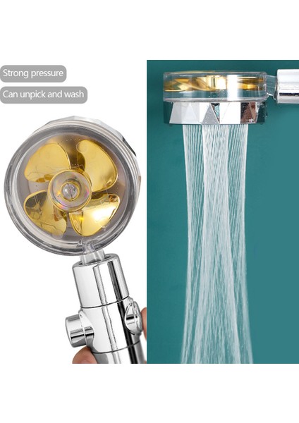 Kırmızı Yüksek Basınçlı Duş Başlığı Su Tasarrufu El Püskürtme Memesi Turboşarjlı Duş Başlığı Küçük Fan ile Banyo Malzemeleri (Yurt Dışından) fiyatları