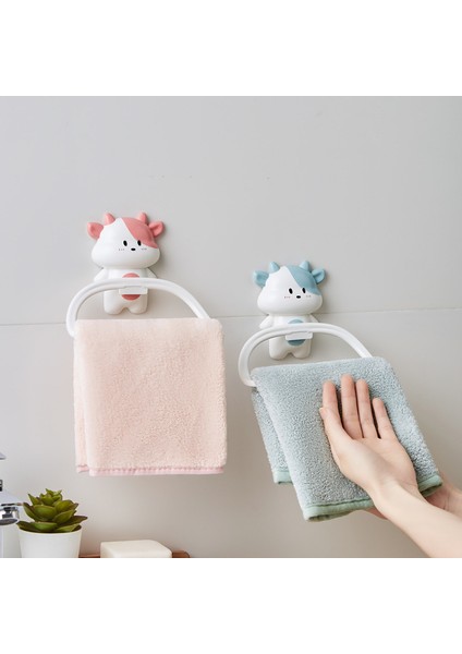 Mavi Maverick Tuvalet Duvara Monte Havlu Askısı Delmeden Sevimli Karikatür Inek Şekli Havlu Askısı Çocuk Sıcak (Yurt Dışından) indirimleri