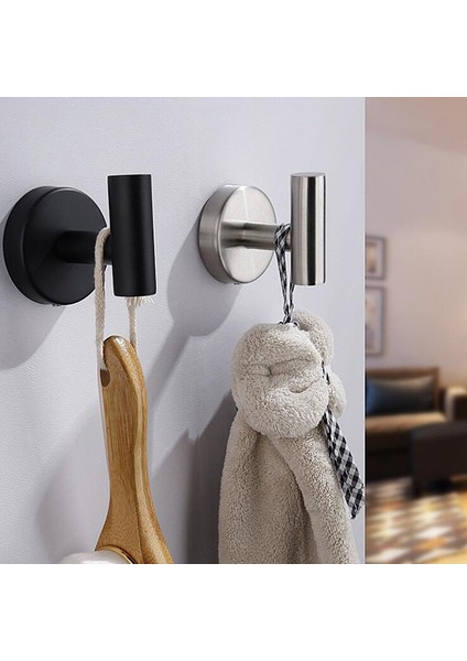 Siyah-B Alüminyum Alaşımlı Bornoz Kancası Havlu Kancaları Kendinden Yapışkanlı Duvar Portmantolar Paslanmaz Kanca Askıları Duvar Kancası Mutfak Banyo Aksesuarları (Yurt Dışından) fırsatları