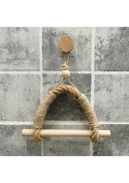Aksesuarlar-C Ahşap Kağıt Havlu Banyo Doku Tutucu Duvara Monte Üçgen Tuvalet Havluluk (Yurt Dışından)