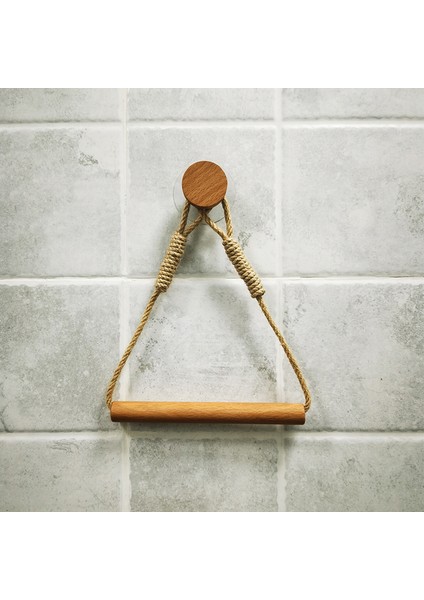 Aksesuarlar-C Ahşap Kağıt Havlu Banyo Doku Tutucu Duvara Monte Üçgen Tuvalet Havluluk (Yurt Dışından)