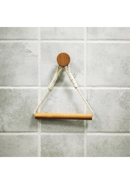 Aksesuarlar-C Ahşap Kağıt Havlu Banyo Doku Tutucu Duvara Monte Üçgen Tuvalet Havluluk (Yurt Dışından)