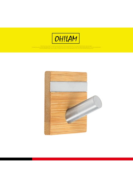 Sarı Yapışkanlı Doğal Bambu Paslanmaz Çelik Kanca Duvar Elbise Çantası Kulaklık Anahtar Askı Mutfak Banyo Kapısı Havlu Paslanmaz Raf (Yurt Dışından)