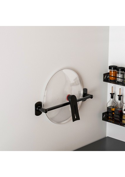 Siyah 50CM Havluluk Porte Serviette Banyo Duş Askısı Toallero Cocina No Matkap Duvara Monte Aksesuarlar Modern Dekor Tasarım Fikirleri (Yurt Dışından)