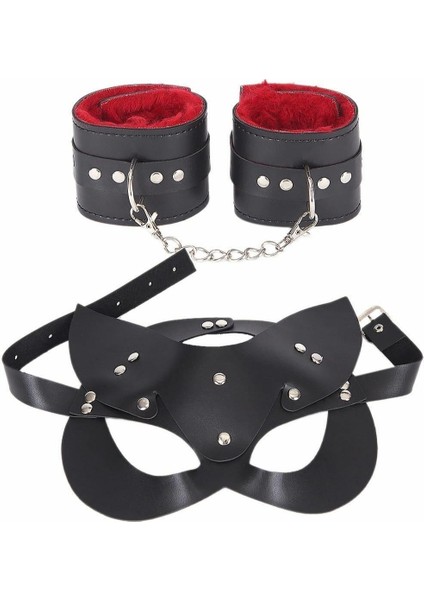Aria's Closet Maske ve Kelepçe Deri Harness Set