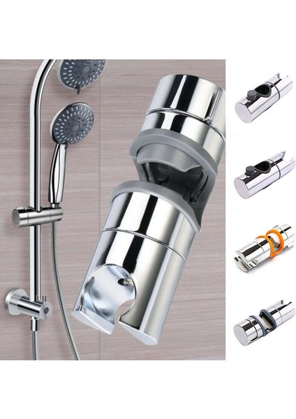 Gümüş 22MM Evrensel 18-25MM Duş Başlığı Tutucu Abs Plastik Duş Slayt Raylı Bar Tutucu Rotasyon Ayarlanabilir Kelepçe Banyo Aksesuarları (Yurt Dışından) fiyatları