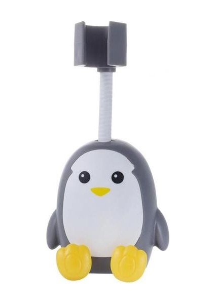 Gri Banyo Başlığı Yumruksuz Iyi Yapıştırıcı Düzeltme Karikatür Penguen Evrensel Duş Standı Duş Başlığı Standı Otel Için (Yurt Dışından)