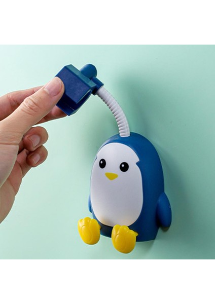 Gri Banyo Başlığı Yumruksuz Iyi Yapıştırıcı Düzeltme Karikatür Penguen Evrensel Duş Standı Duş Başlığı Standı Otel Için (Yurt Dışından)