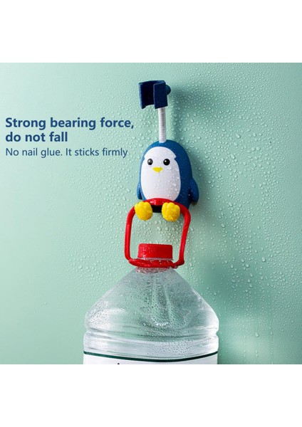 Gri Banyo Başlığı Yumruksuz Iyi Yapıştırıcı Düzeltme Karikatür Penguen Evrensel Duş Standı Duş Başlığı Standı Otel Için (Yurt Dışından)