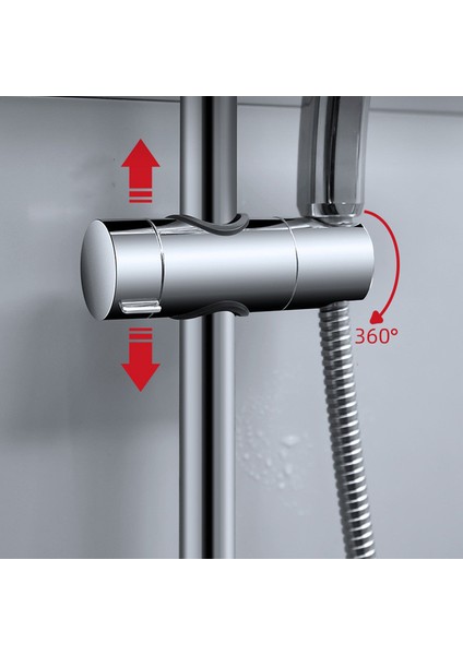 Gümüş 25MM Evrensel Duş Başlığı Tutucu Ayarlanabilir 18 ~ 25MM Abs Krom Duş Rayı Tutucu Banyo Aksesuarları Duş Montaj Braketleri (Yurt Dışından) fırsatları