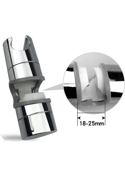 Gümüş 25MM Evrensel Duş Başlığı Tutucu Ayarlanabilir 18 ~ 25MM Abs Krom Duş Rayı Tutucu Banyo Aksesuarları Duş Montaj Braketleri (Yurt Dışından) indirimleri