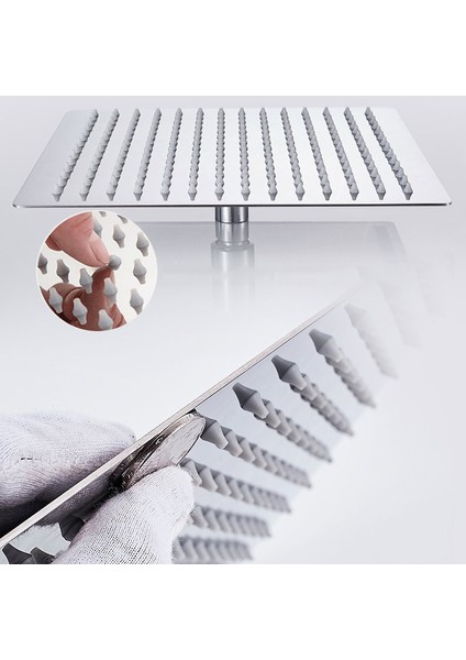 4 Inç Kare Cilalı Krom Duş Başlığı Püskürtücü Paslanmaz Çelik 6" Kare Yağmur Duşu Duş Başlığı Püskürtücü 15CM Üst Yağış Duş Başlıkları (Yurt Dışından)