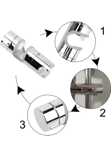 22MM Çaplı Ev Yedek Duş Başlığı Tutucu Braketi Evrensel 18-25MM Duş Slayt Raylı Bar Tutucu Ayarlanabilir Kelepçe Banyo Aksesuarları (Yurt Dışından)